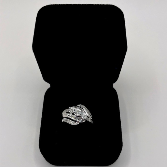 0.25 CT Natural Diamond Silver Ring - Picture 1 of 7